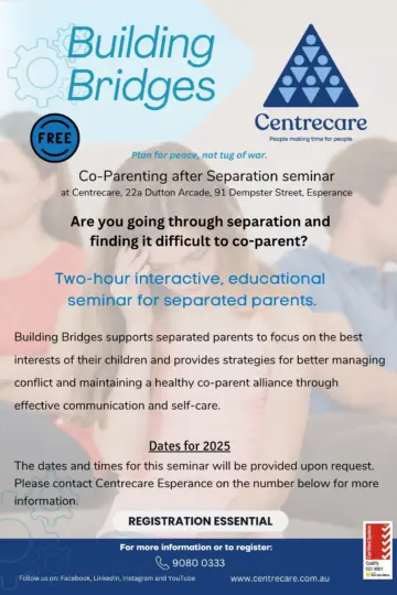 Centrecare Esperance Building Bridges flyer 2025