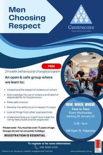 Centrecare Kalgoorlie Men Choosing Respect 2026