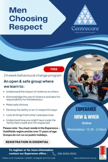 Centrecare Esperance Men Choosing Respect 2026